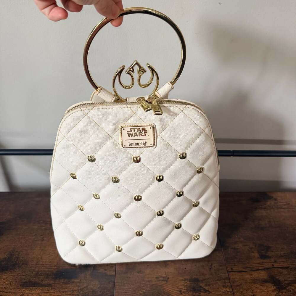 Loungefly Star Wars White Gold Rebel Hardware Mini Backpack